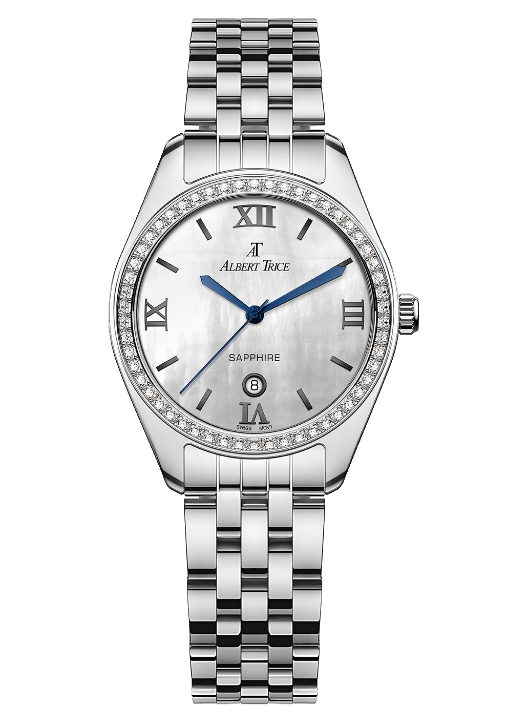 ساعت زنانه بند فلزی برند آلبرت ترایس سوئیس 20236-17